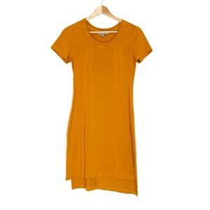 Moosejaw Lakeside T-Shirt Dress Golden Yellow Short Sleeve Mini Dress Size XS